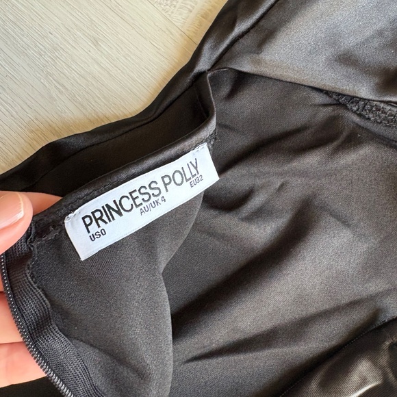 Princess Polly Black Satin Floor Length Fayden Bias Cut Maxi Dress Sz 0 - Picture 8 of 9